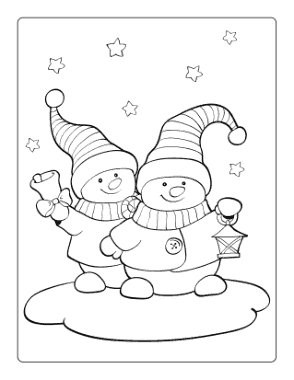 Free Download PDF Books, Snowman Happy Snowmen Lantern Bell Hats Template