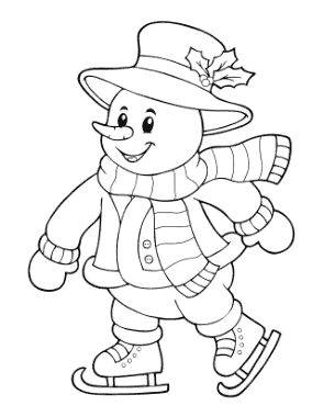 Free Download PDF Books, Snowman Ice Skating Hat With Holly Coat Mittens Template