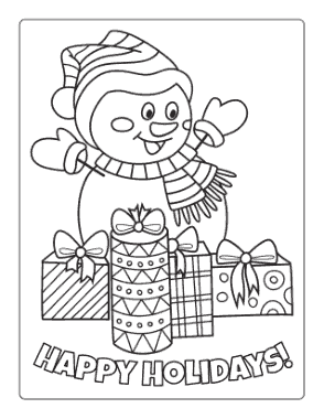 Free Download PDF Books, Snowman Pile Of Presents Happy Holidays Template