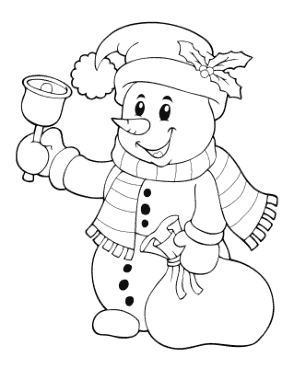 Free Download PDF Books, Snowman Ringing Bell Holding Sack Template