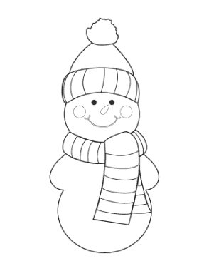 Free Download PDF Books, Snowman Simple Preschoolers With Scarf Template
