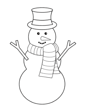 Free Download PDF Books, Snowman Top Hat Scarf Carrot Nose Large Template