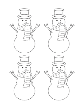 Free Download PDF Books, Snowman Top Hat Scarf Carrot Nose Small Template