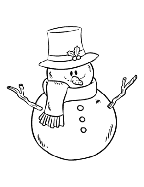 Free Download PDF Books, Snowman Top Hat With Holly Stick Arms Template
