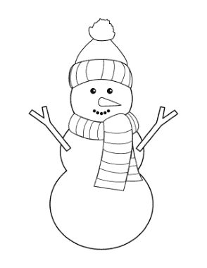Free Download PDF Books, Snowman Woollen Hat Scarf Carrot Nose Large Template