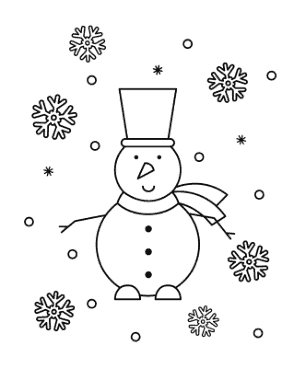 Free Download PDF Books, Winter Simple Snowman Snowflakes Template