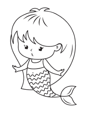 Free Download PDF Books, Mermaid Girl Coloring Template