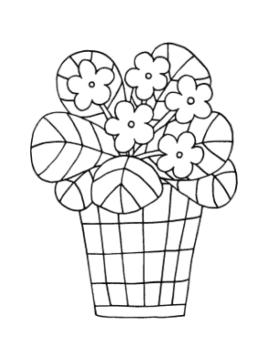 Free Download PDF Books, Cute Flower Pot Spring Coloring Template