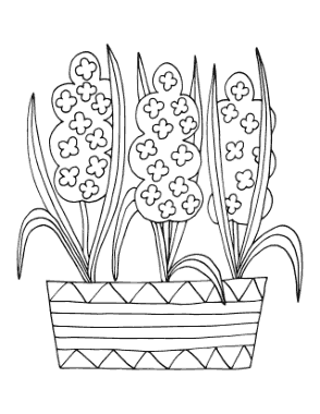Free Download PDF Books, Flowers In Pot Spring Coloring Template