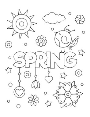 Free Download PDF Books, Poster To Color Spring Coloring Template