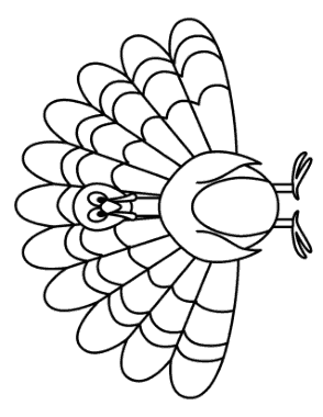 Free Download PDF Books, Thanksgiving Simple Turkey For Preschoolers Coloring Template