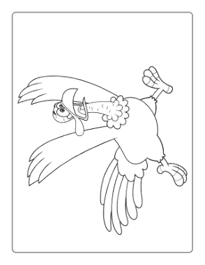 Free Download PDF Books, Turkey Cartoon Scared Running Away Coloring Template