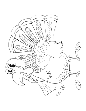 Free Download PDF Books, Turkey Cartoon Turkey Wings On Hips Coloring Template