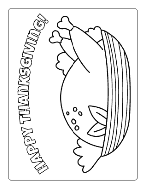 Free Download PDF Books, Turkey Cooked Turkey Coloring Template