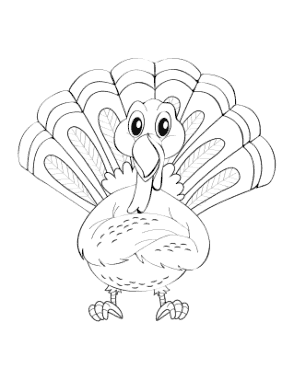 Free Download PDF Books, Turkey Crossing Arms Coloring Template