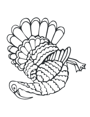 Free Download PDF Books, Turkey Side View Simple Coloring Template