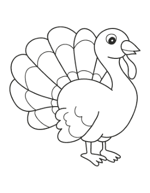 Free Download PDF Books, Turkey Simple Turkey For Preschoolers Coloring Template