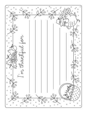 Free Download PDF Books, Turkey Worksheet I Am Thankful For Coloring Template