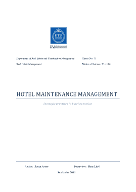 Free Download PDF Books, Hotel Maintenance SOP Template