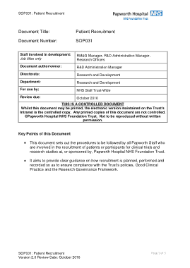 Free Download PDF Books, Patient Recruitment SOP Template