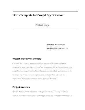 Free Download PDF Books, Project Specification SOP Template