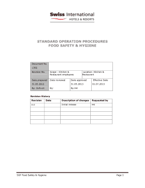 Free Download PDF Books, Restaurant Kitchen SOP Template