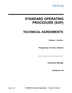 Free Download PDF Books, Technical Agreement SOP Template