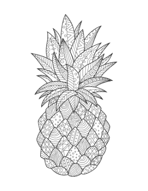 Free Download PDF Books, Pineapple Doodle Summer Coloring Template