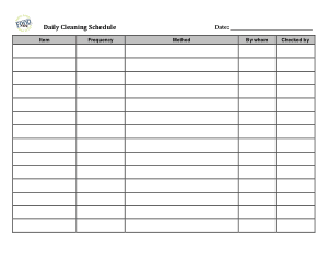 Free Download PDF Books, Daily Cleaning Schedule Template