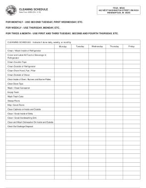 Free Download PDF Books, Monthly Kitchen Cleaning Schedule Template