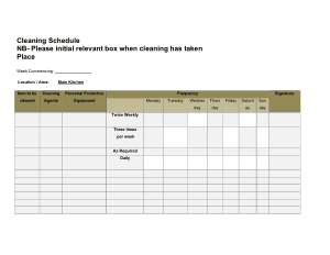 Free Download PDF Books, Sample Kitchen Cleaning Schedule Template