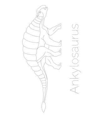 Free Download PDF Books, Ankylosaurus Tracing Picture Dinosaur Coloring Template