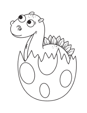 Free Download PDF Books, Baby Dinosaur Hatching From Egg Dinosaur Coloring Template