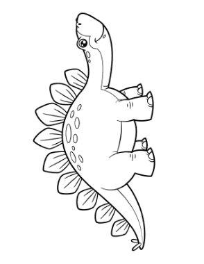 Free Download PDF Books, Cartoon Stegosaurus Dinosaur Coloring Template