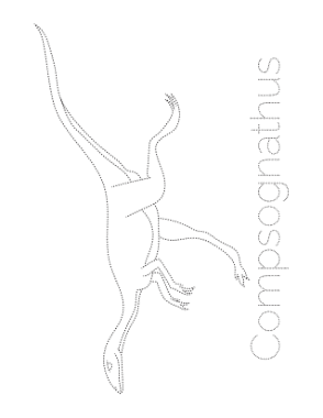 Free Download PDF Books, Compsognathus Tracing Picture Dinosaur Coloring Template