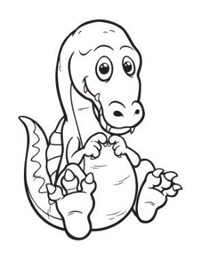 Free Download PDF Books, Cute Baby Spinosaurus Dinosaur Coloring Template