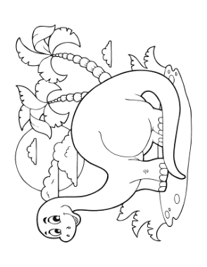 Free Download PDF Books, Cute Dinosaur Scene For Preschoolers Dinosaur Coloring Template