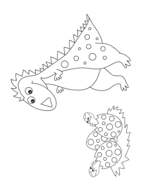 Free Download PDF Books, Cute Eggs Hatching With Mother Dinosaur Coloring Template