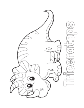 Free Download PDF Books, Easy Triceratops For Preschoolers Dinosaur Coloring Template