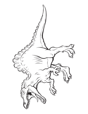 Free Download PDF Books, Fierce Predator Dinosaur Coloring Template