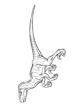 Free Download PDF Books, Running Dinosaur Coloring Template