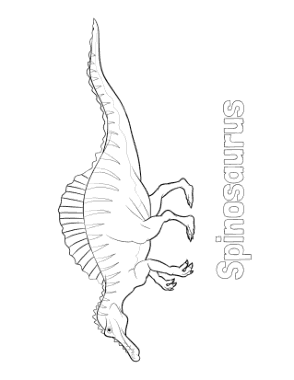 Free Download PDF Books, Spinosaurus 2 Dinosaur Coloring Template