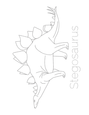 Free Download PDF Books, Stegosaurus Tracing Picture Dinosaur Coloring Template