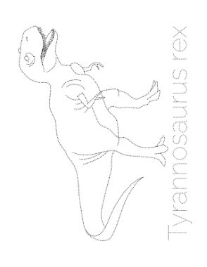 Free Download PDF Books, Tyrannosaurus Rex Tracing Picture Dinosaur Coloring Template