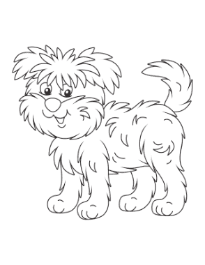 Free Download PDF Books, Affenpinscher Monkey Terrier Cute Cartoon Dog Coloring Template