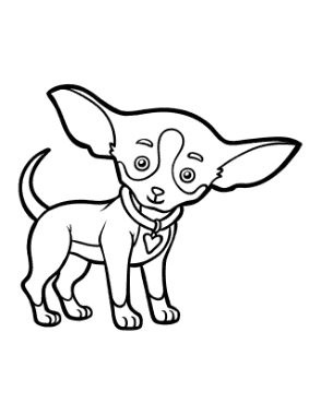 Free Download PDF Books, Chihuahua Outline Dog Coloring Template