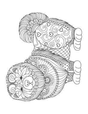 Free Download PDF Books, Chow Chow Intricate Pattern For Adults Dog Coloring Template
