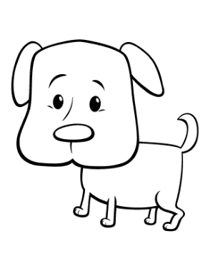 Free Download PDF Books, Cute Cartoon Puppy Dog Dog Coloring Template