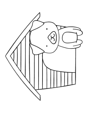 Free Download PDF Books, Cute Puppy And Kennel Dog Coloring Template