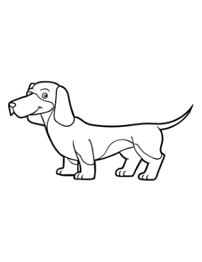 Free Download PDF Books, Dachshund Outline Dog Coloring Template